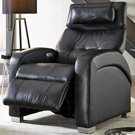 Transitional Recliner with Full Chaise Cushion